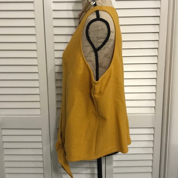 Madewell Button down Sleeveless Top w/Tie(2x,3x) - Picture 2 of 5